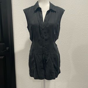 Charcoal romper with back/side cutouts